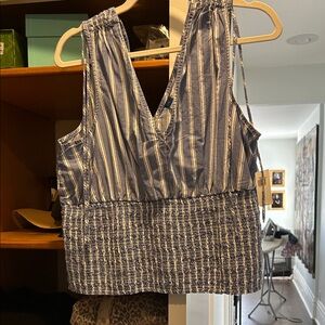 Old Navy Blue and White Striped Crop Top